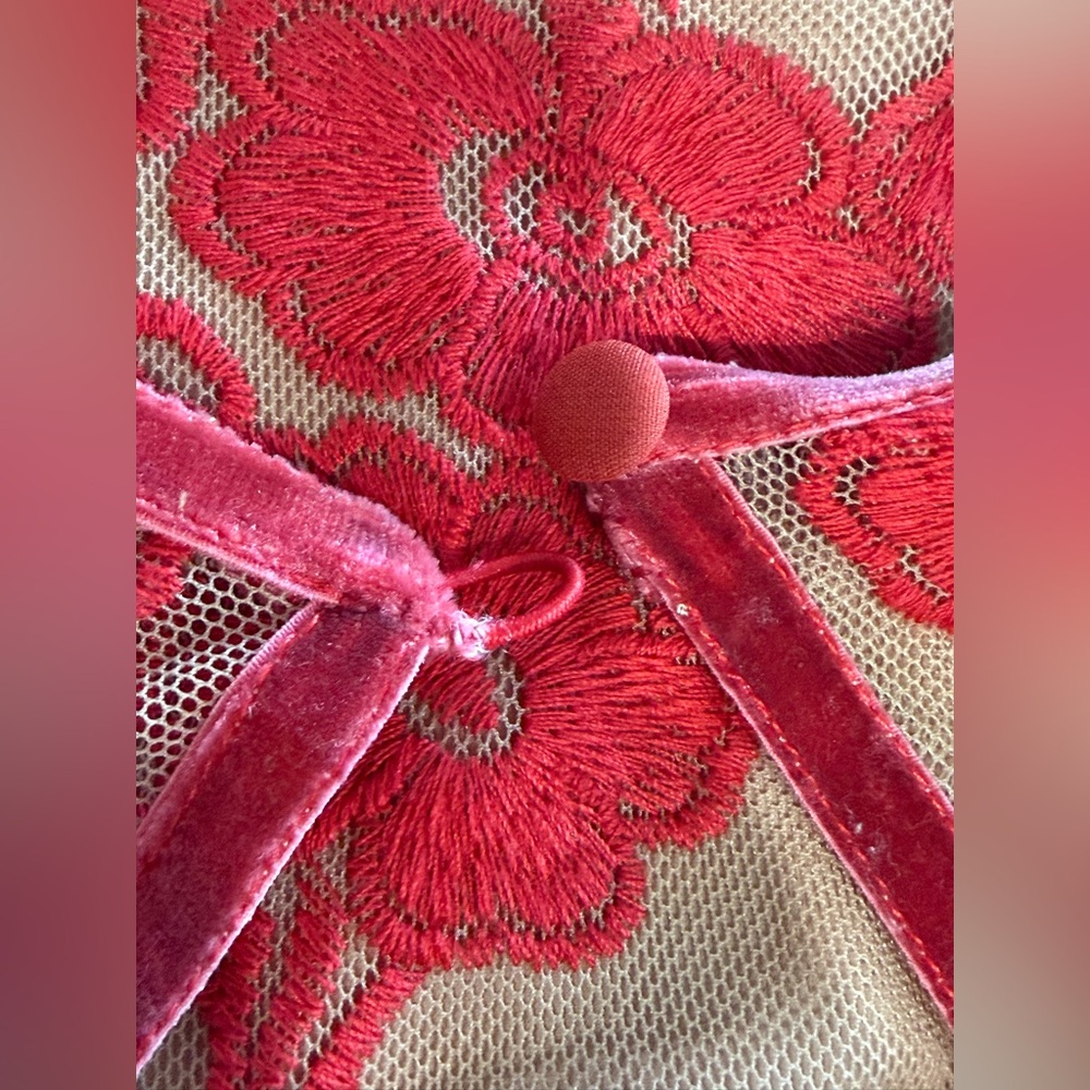 For Love & Lemons NWT Temecula Mini Dress Cutout Red Floral Sz Xs *FLAW - Picture 11 of 11